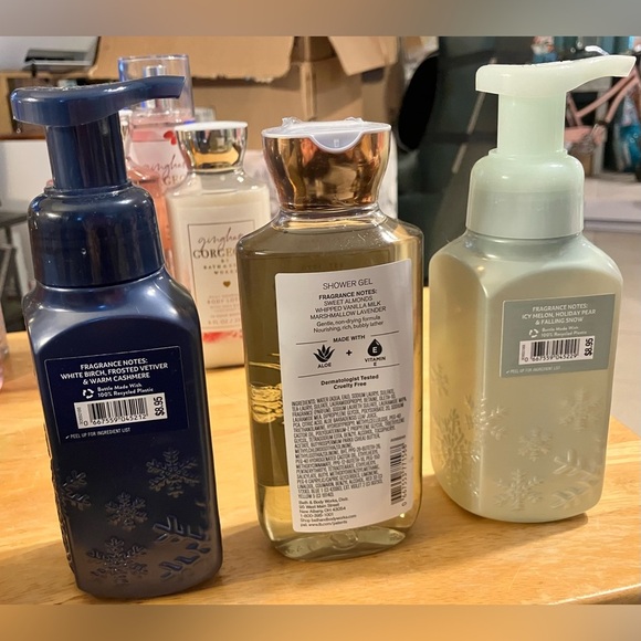 🫘 3 PC LOT! Bath Body Foaming Soap Shower Gel Birch Vetiver Almond Vanilla - Picture 2 of 2